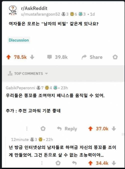 여자들은 모르는 남자의 신체비밀