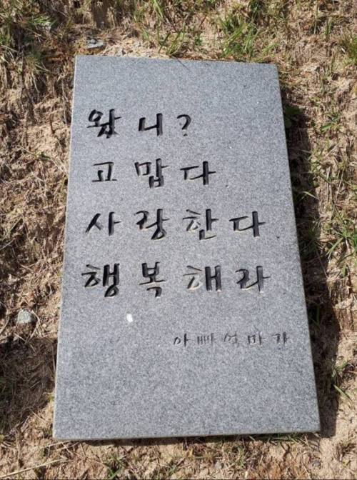 대전 산책길에 있는 작은 묘비