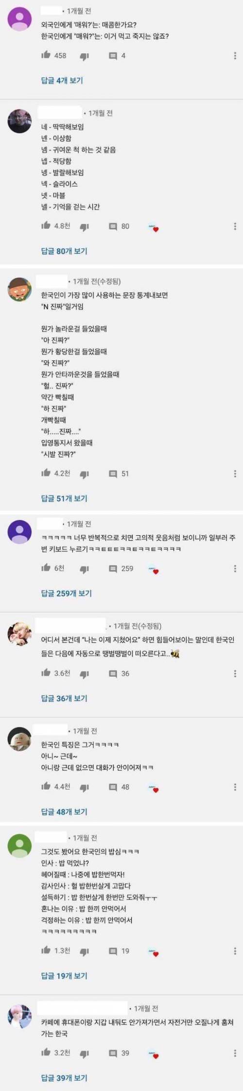 한국인 특징을 말해보자