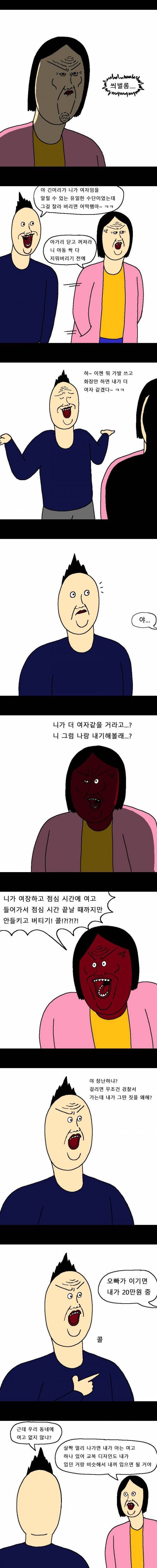 [스압] 사이 안좋은 남매가 내기하는 만화