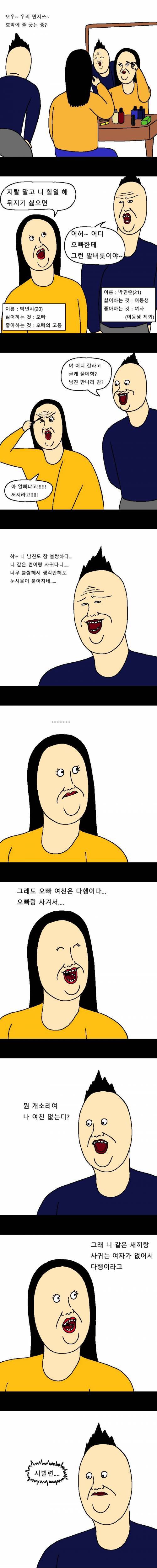 [스압] 사이 안좋은 남매가 내기하는 만화