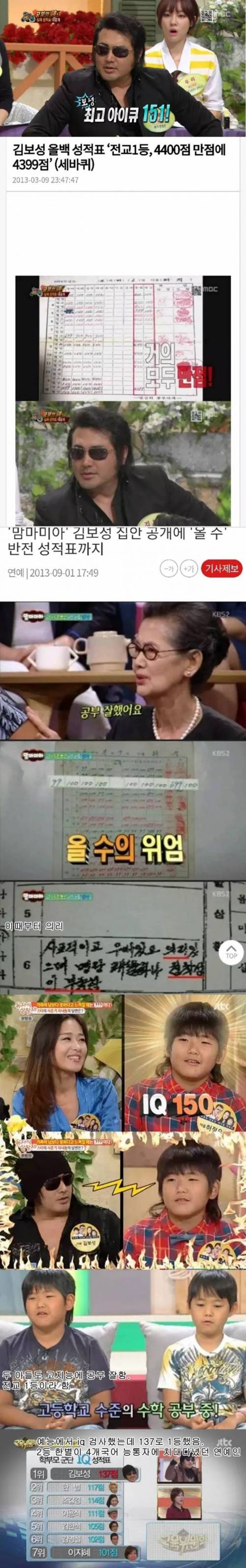 예상과 달리 아이큐가 높은 연예인