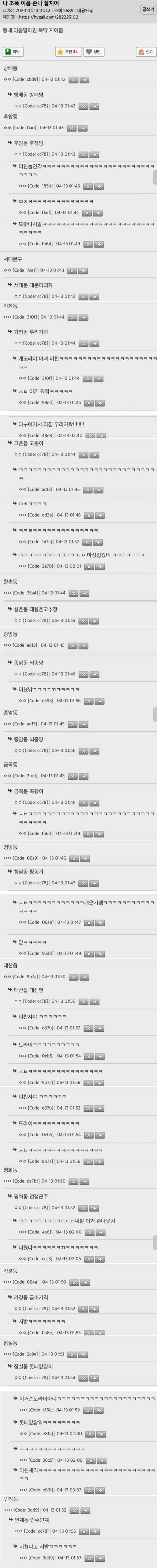 [스압] 나 조폭 이름 ㅈㄴ 잘 지어