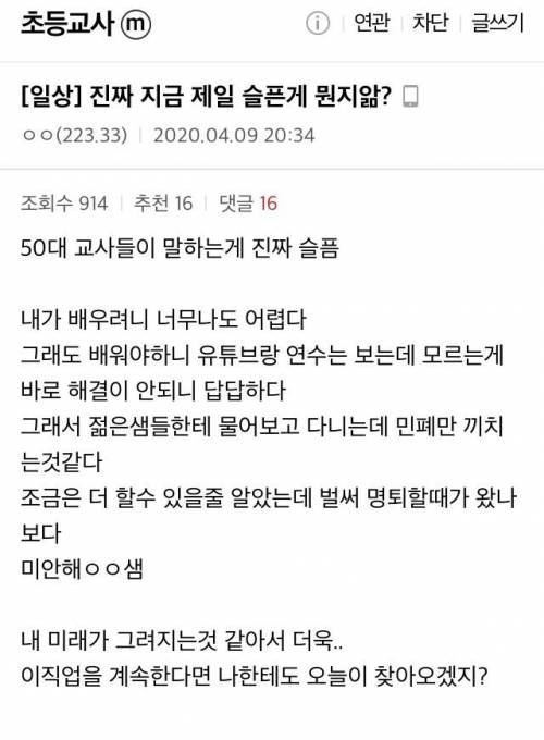 어제자 초등교사 갤러리 개념글