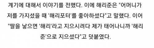 한국의 해리포터 덕후가 자식 이름을 짓는다면