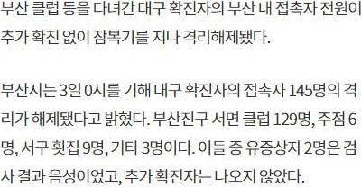 부산 클럽 방문한 대구 확진자의 충격근황