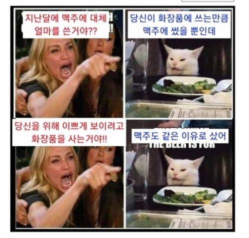맥주를 잔뜩 구매한 남편