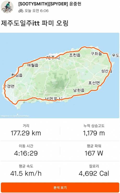 제주도를 4시간만에 자전거로 돈 아마추어 최고수.jpg