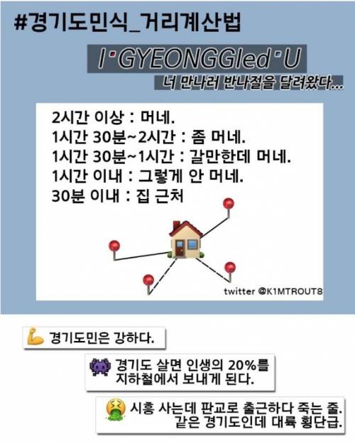 대한민국에서 거리개념이 제일 긴 지역