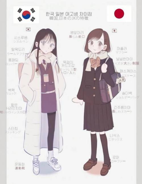 한국 vs 일본 여자 교복..jpg