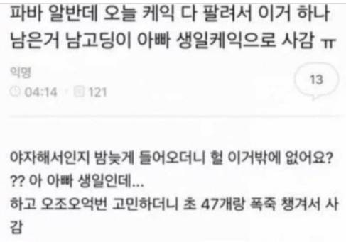 아빠생신에 케잌 사러온 고딩.jpg