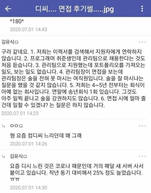 디씨 면접 후기 썰..ssul