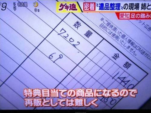 일본 고독사한 남성의 집에서 나온 유품