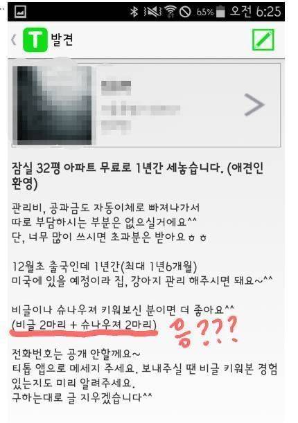 아파트 무료로 1년간 세놓습니다.jpg