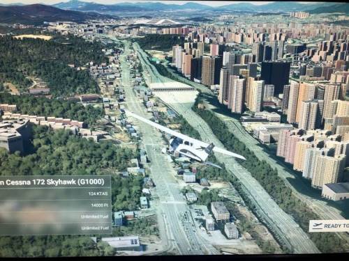 분당 지역 항공사진/FS2020/Bing Map 비교