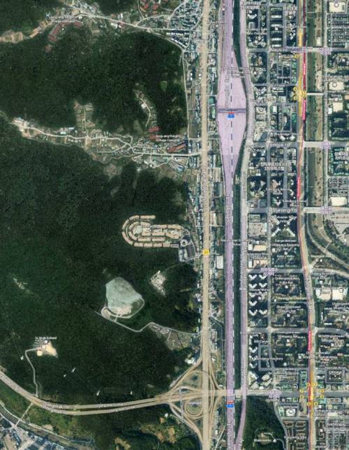 분당 지역 항공사진/FS2020/Bing Map 비교