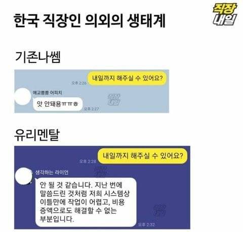 기존나쎔vs유리멘탈