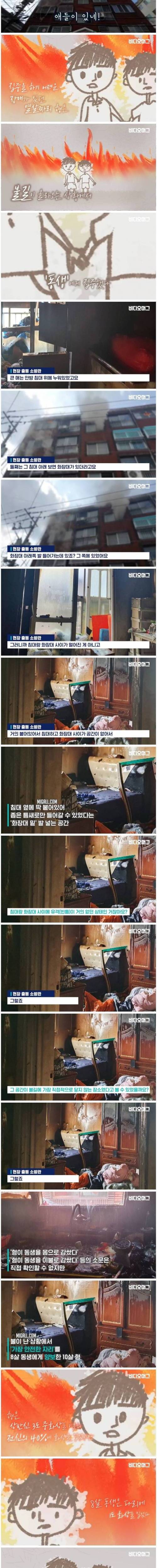 [스압] 불길 속에서 동생부터 구한 10살 초등학생.jpg