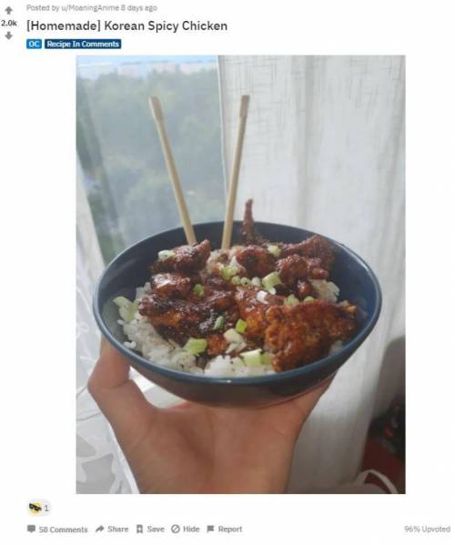 레딧에서 화제인 한국식 닭고기 덮밥.jpg