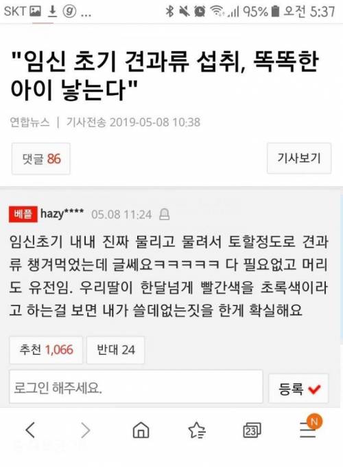 임신 초기에 견과류 섭취하면 똑똑한 아기를 낳는다.jpg