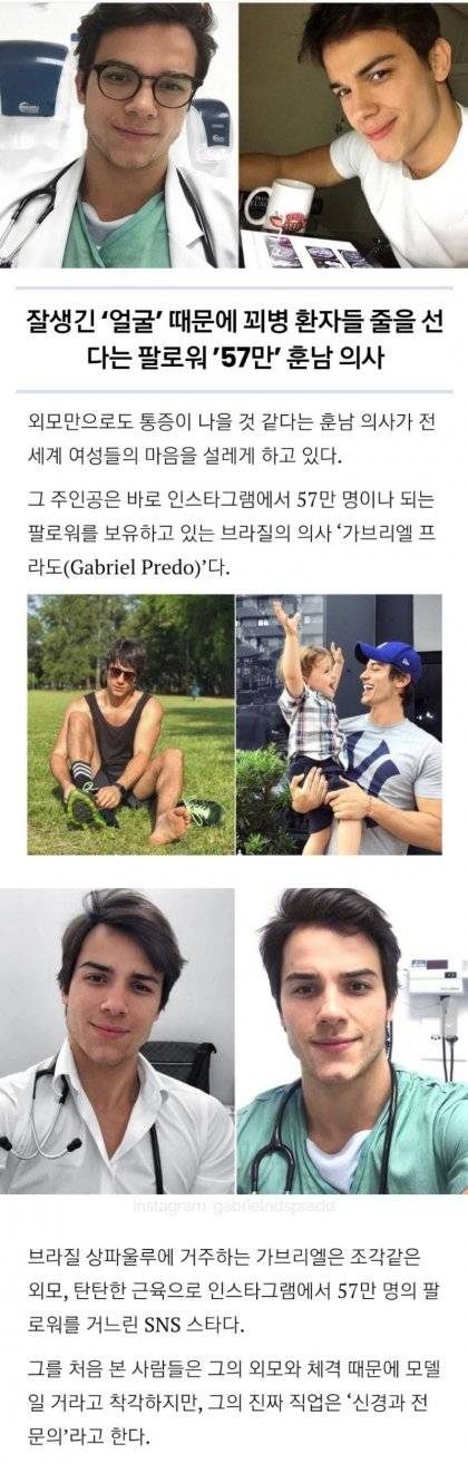 잘생긴 '얼굴' 때문에 꾀병 환자들 줄 선다는 의사