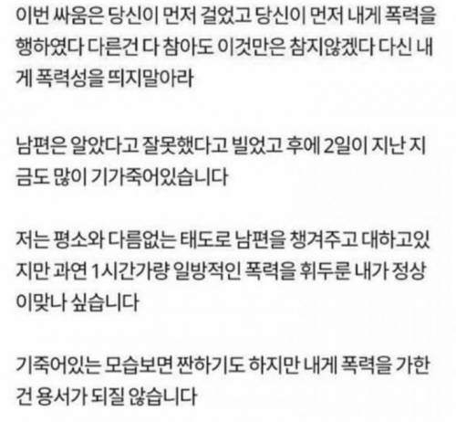 남편을 줘팬 어느 주부의 고백.jpg