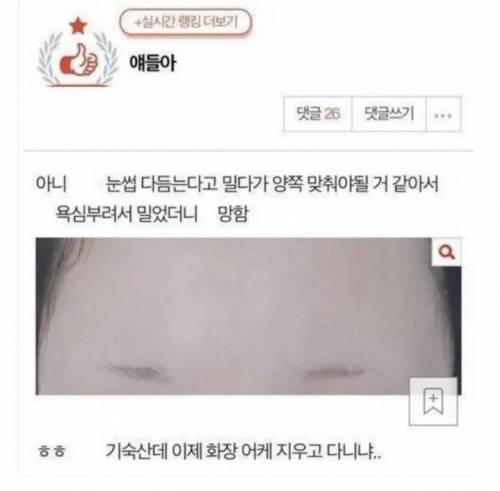 양쪽 눈썹을 맞추려고 했던 사람.jpg
