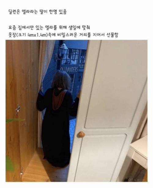 딸에게 해리포터 테마거리를 선물한 아빠