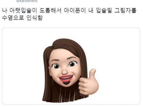 아랫입술 도톰해서 아이폰이 이렇게 인식함