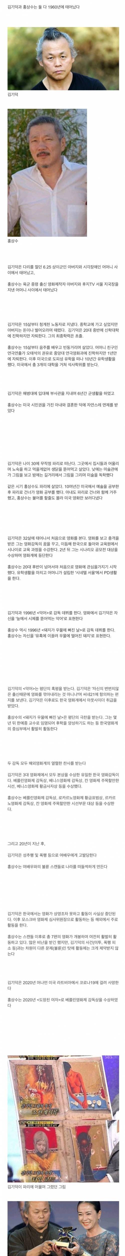 [스압] 김기덕감독과 홍상수감독의 삶.jpg