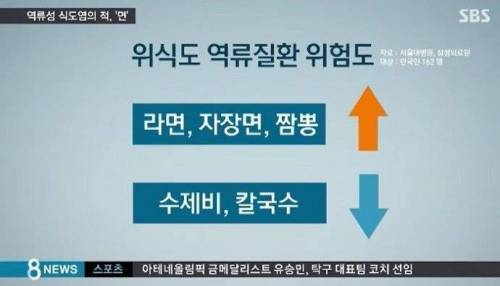 한국인들의 역류성 식도염 발생 가장 큰 주범
