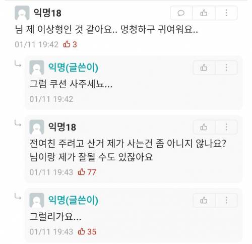 여자친구 주려고 샀는데 헤어짐. 쿠션 팜.jpg