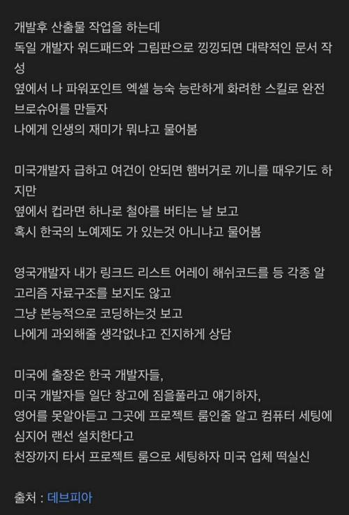 외국에서 개발자 떡실신시킨 이야기