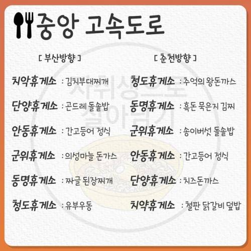 [스압] 한번쯤 꼭 먹어줘야 하는 휴게소별 무조건 음식.jpg