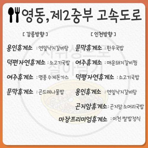 [스압] 한번쯤 꼭 먹어줘야 하는 휴게소별 무조건 음식.jpg