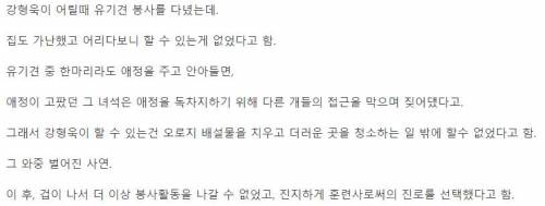 개통령이 유기견 봉사활동을 그만두게 된 계기