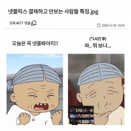 넷플릭스 결제하고 안 보는 사람들 특징.jpg