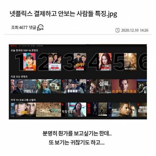 넷플릭스 결제하고 안 보는 사람들 특징.jpg
