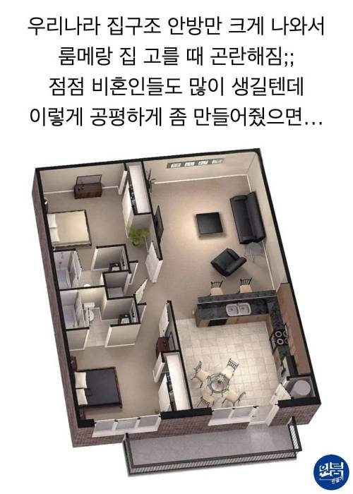 요즘 젊은이들이 원하는 집 구조.jpg