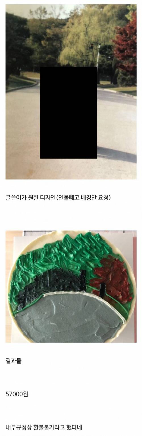 어머니 드리려고 주문 제작한 디자인 케익