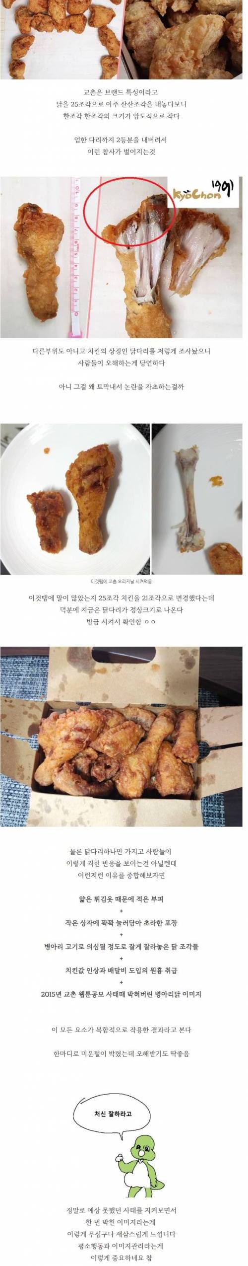 [스압] 치킨 프랜차이즈별 닭호수 + 교촌논란 정리