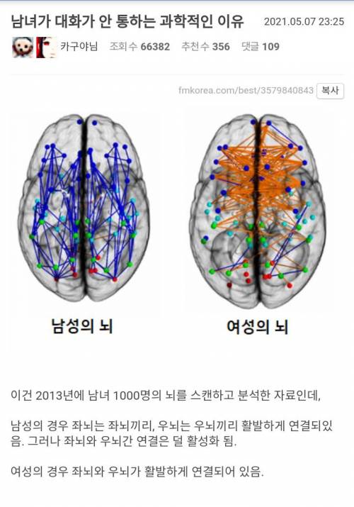 남녀가 대화가 안통하는 과학적인 이유..jpg