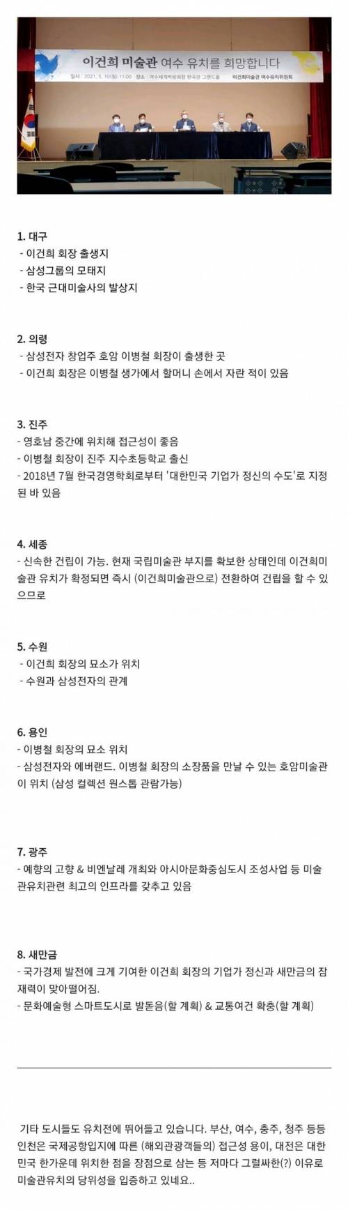 이건희 미술관 유치를 희망하는 도시들.jpg