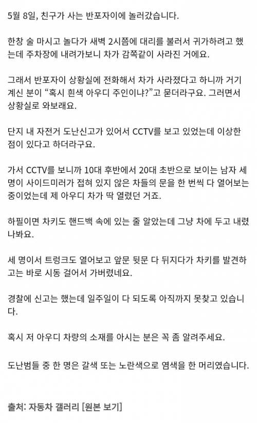 아우디 도난당한 차갤러..jpg