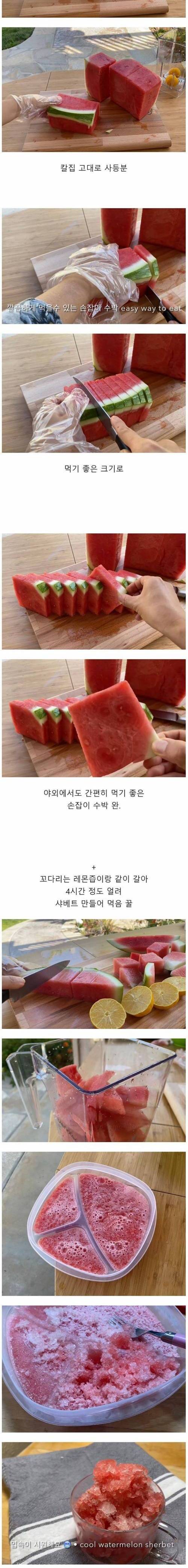 [스압] 여름대비 수박완전하게 먹기.jpg