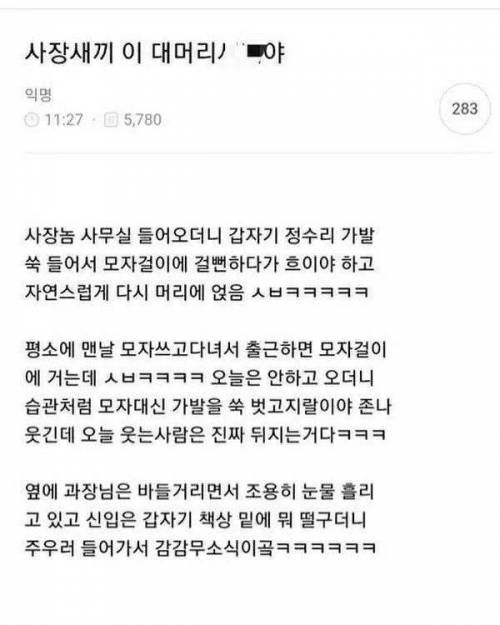 사무실에 예고없이 찾아든 웃참배틀