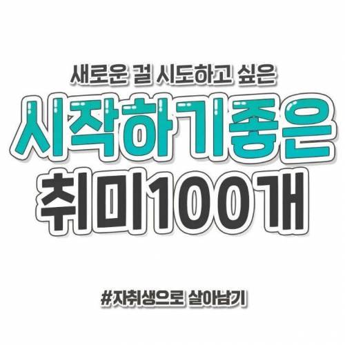 [스압] 시작하기 좋은 취미 100개 모음.jpg