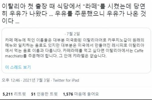 독일에서 아이스커피를 주문했더니