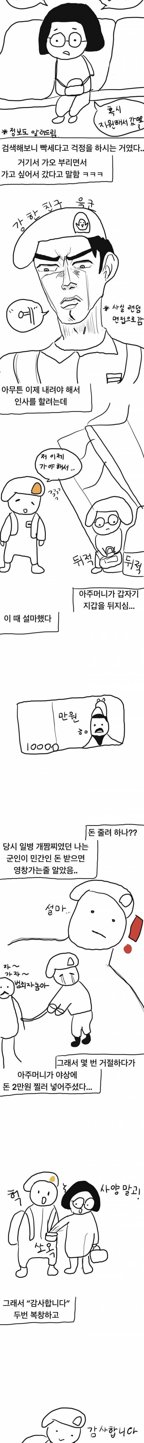 [스압] 지하철에서 모르는 아주머니한테 2만원 받은 썰.manhwa