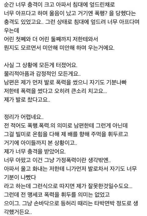 [스압] 남편에게 배빵 맞아 충격 받은 아내.jpg